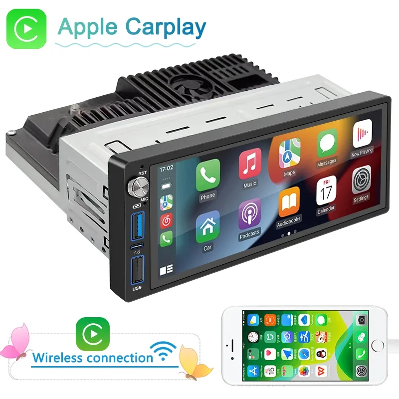 1 din car radio 6.86inch android system wireless carplay android auto car media player