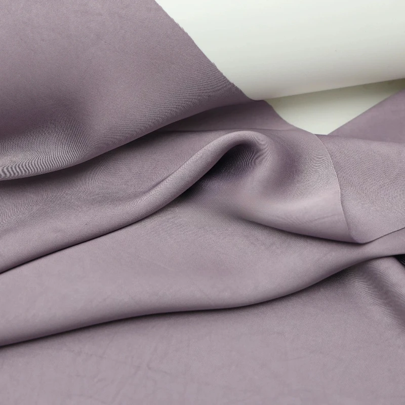 

Grey Purple Faux Acetate Double Face Satin Fabric Drapey Lustrous for Summer Shirt Dress Gown Wedding DIY Sewing Accessories