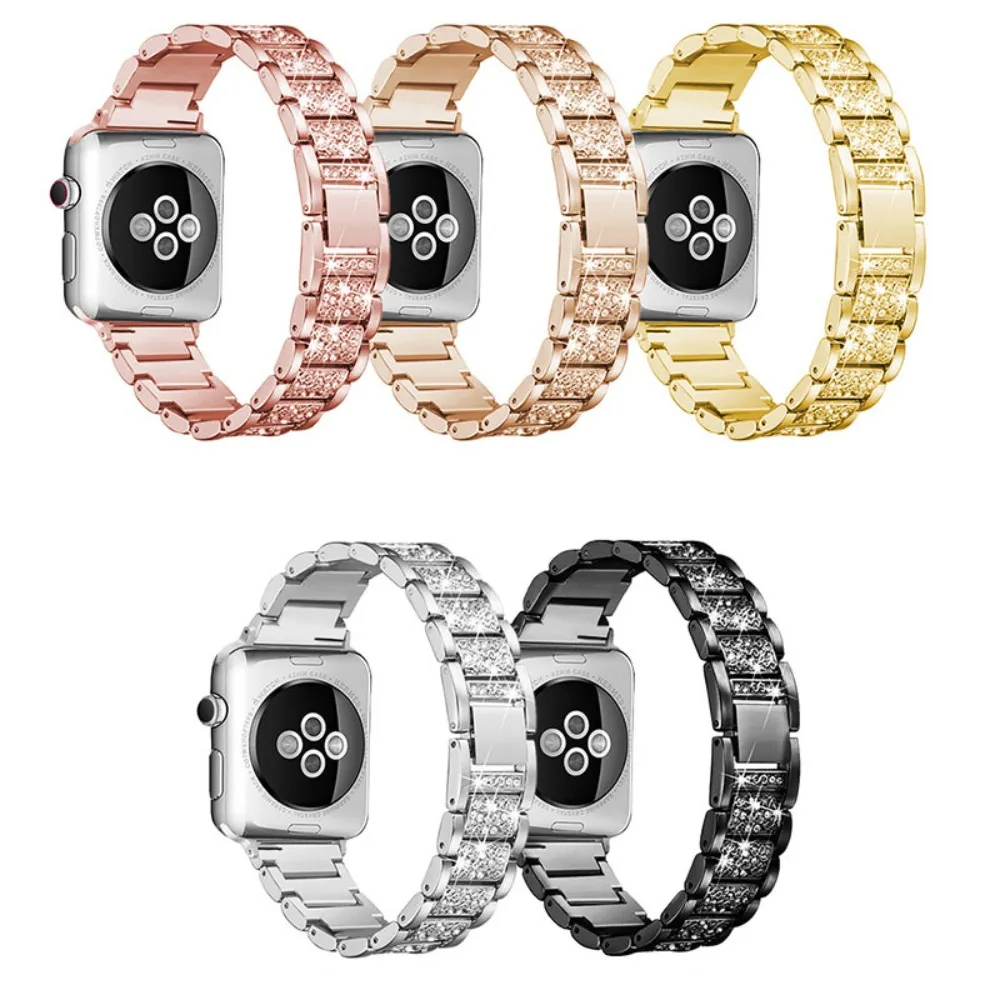 Women Jewelry Bling Diamond Metal Strap For Apple Watch Band 38mm 40mm 41mm 42mm-49mm For iWatch Series SE/9/8/7/6/5/4/3/2/1 image 6
