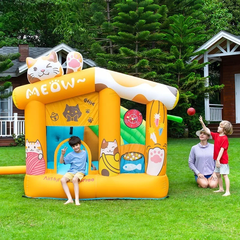 

Надувной батут-замок для детей: игровой центр для дома и улицы с горкой и батутом, домашняя игровая площадка для малышей