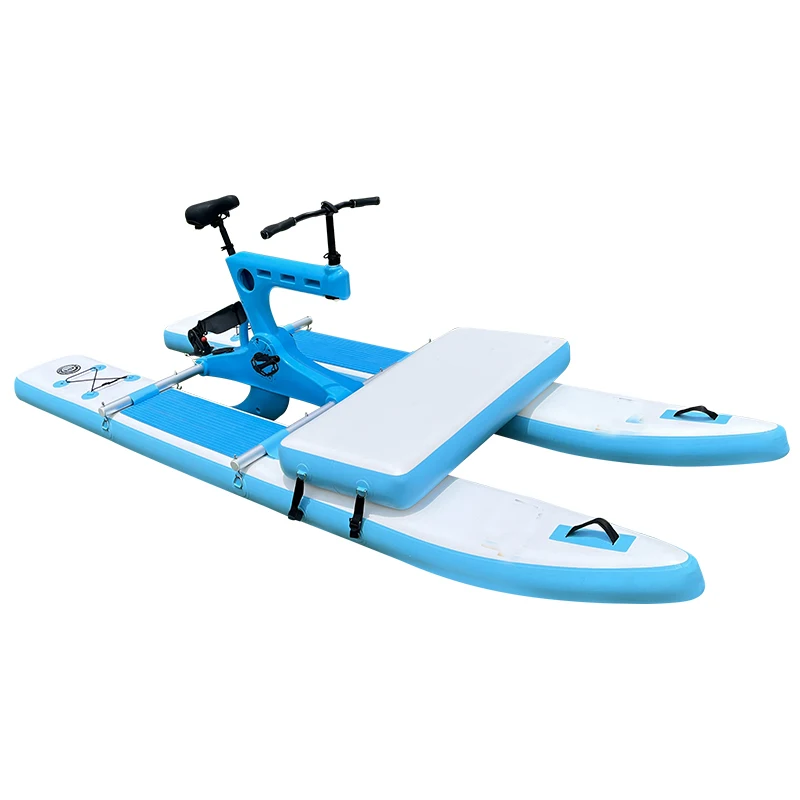 New Trendy Inflatable Floating One Seated Sea Cycle Water Bike Aluminum Alloy Frame Folding Design 200kg Load