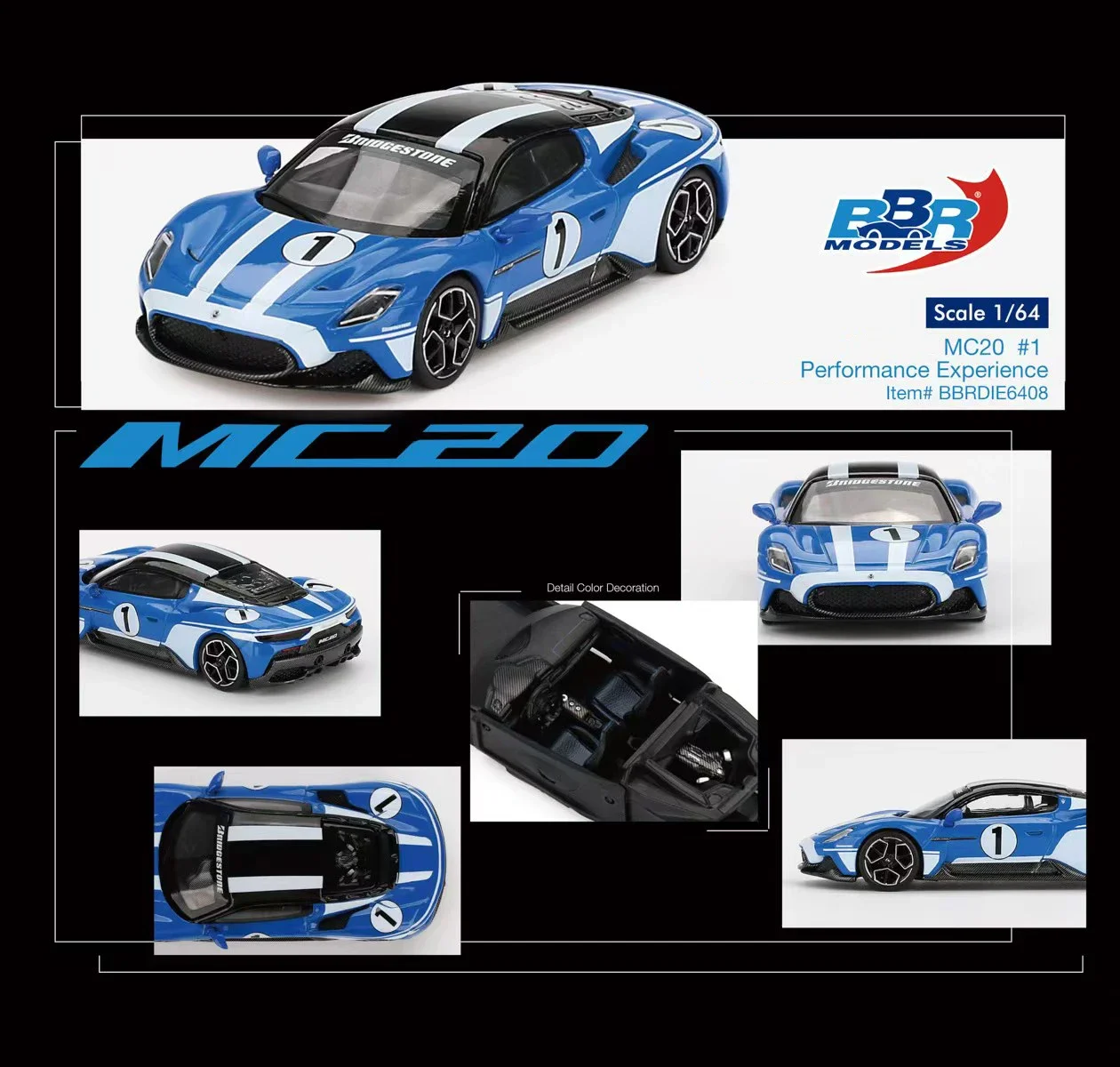 

**Pre Sale**BBR 1:64 MC20 Performance Experience Diecast Car Model Collection Miniature Toy