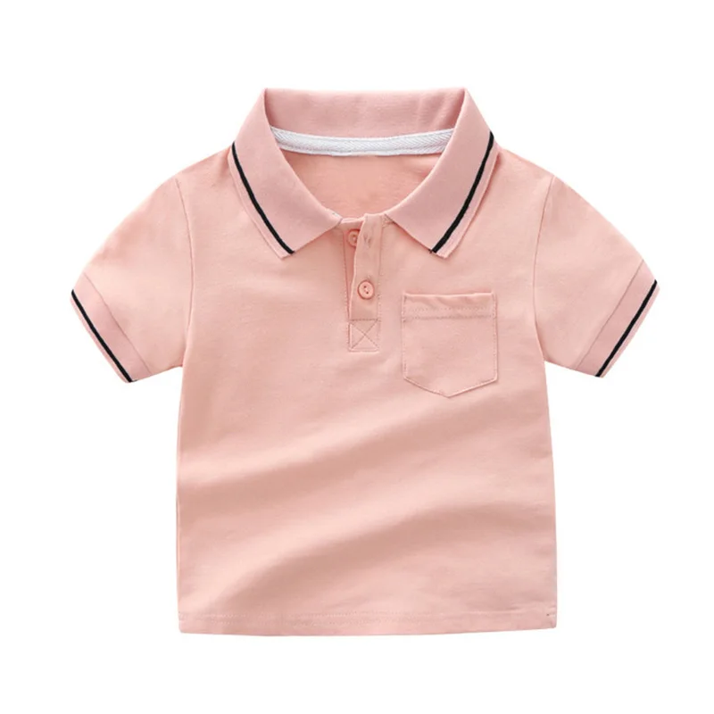 Polo elegante de verano para niños, camisetas de alta calidad, Tops de tela de algodón, ropa para niños