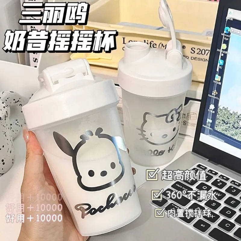 

Cartoon Hello Kitty My Melody Sports Water Cup for Girls Summer with Scale Fitness Shaker Cup Student Plastic Cup Portable Gift