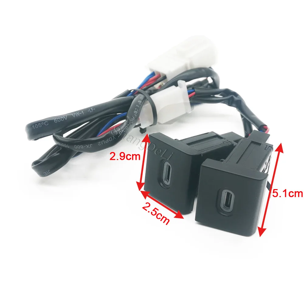 12V/24V Car Dual Charger Adapter Socket Dual Type C PD Charging Outlet Fit for Amarok 11-22 Car Accessories