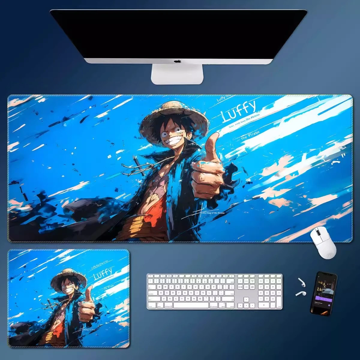 

Anime Peripheral Table Pad Large Luffy Roronoa Zoro Keyboard Pad Boys and Girls Non-slip and Dirty Mouse Pad ONE PIECE Mouse Pad