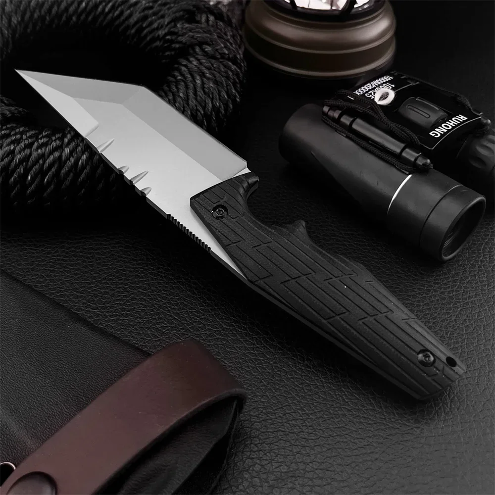 Everyday Carry Outdoor Utility Fixed Blade Knife, Portable Hunting 7Cr13MoV Steel knives Durable G10 Handle Equipped with Sheath view 3