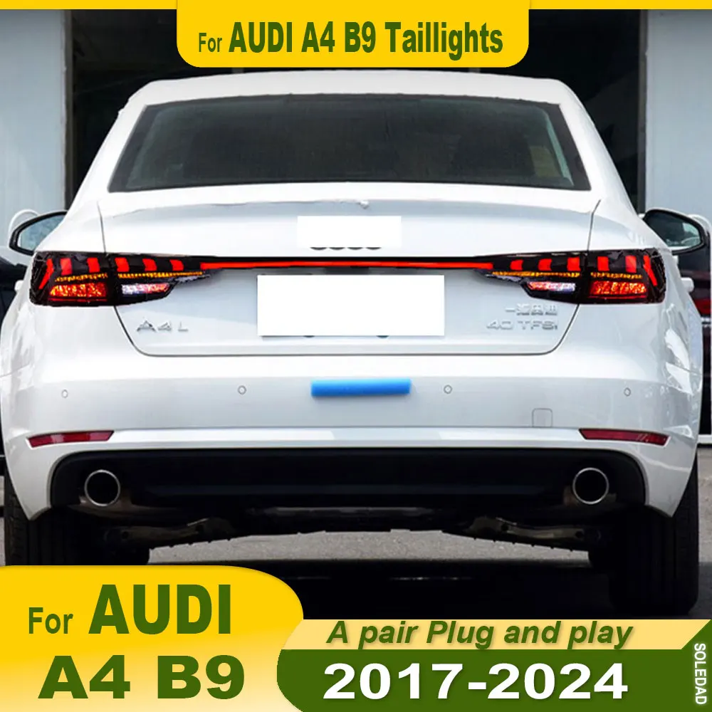 

Автомобильный задний фонарь для Audi A4 B9, задний фонарь 2017-2024, светодиодный проектор, задний фонарь, дневные ходовые огни, автоаксессуары