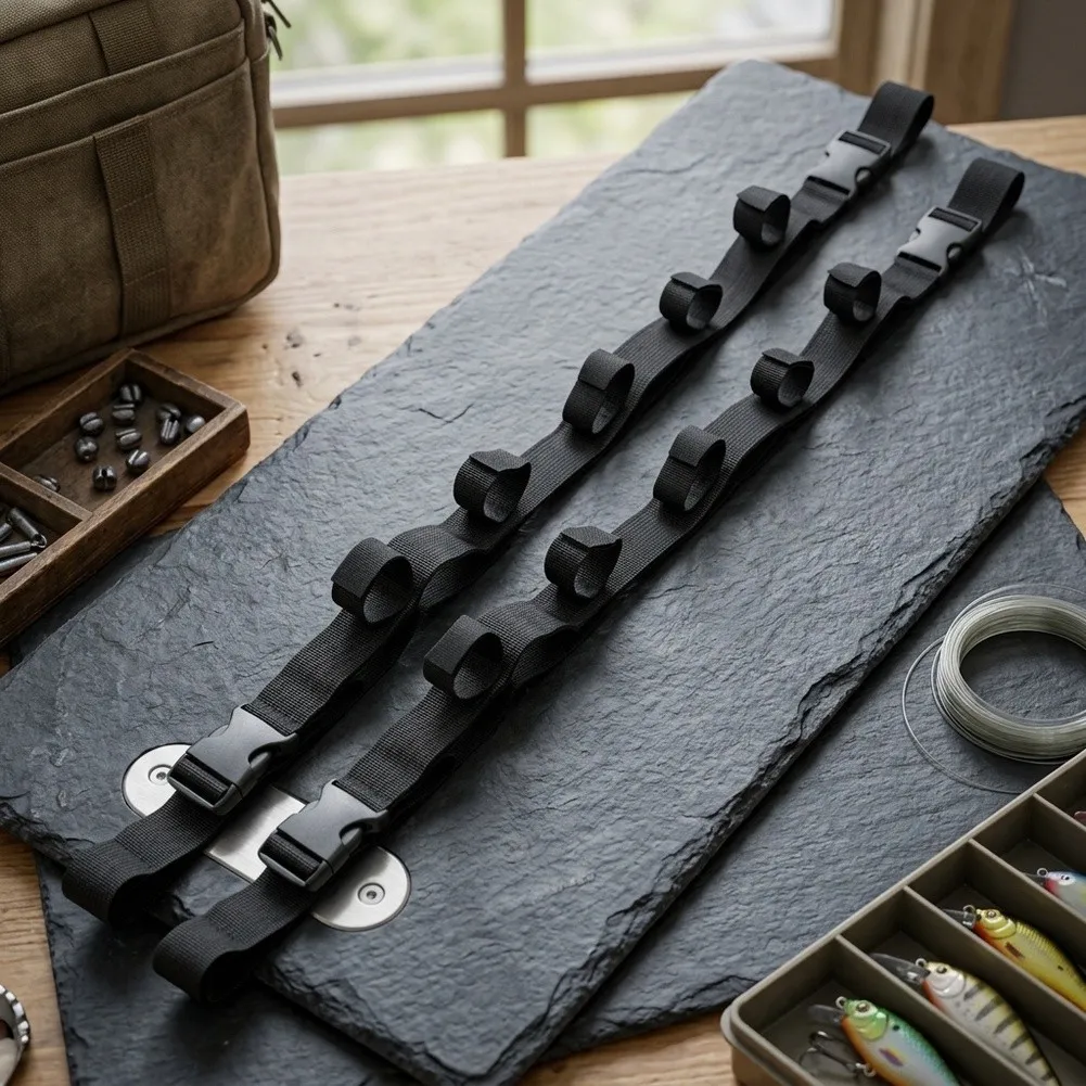 Fishing Rod Transport Strap for Cars Adjustable Nylon Design 110-155cm Length 38x265cm 2pcs Set Black Green Khaki