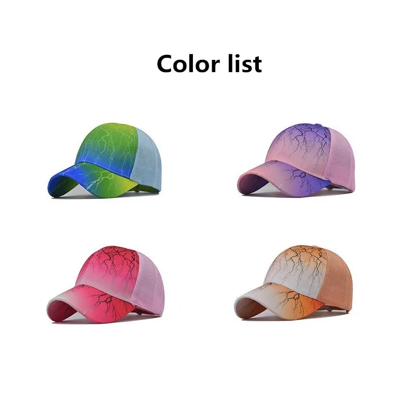 Custom adult trucker hat Breathable mesh sports baseball cap for women Tie dye print grident gorros Print or Embroidery logo