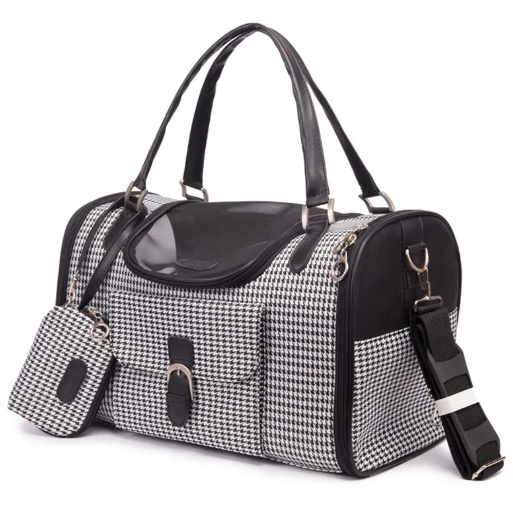 

Hanpanda Portable Outdoor Dog Bag Small Dog Transport Bag Leather Travel Chihuahua Teddy PU Carrier for Dog Handbag with Purse