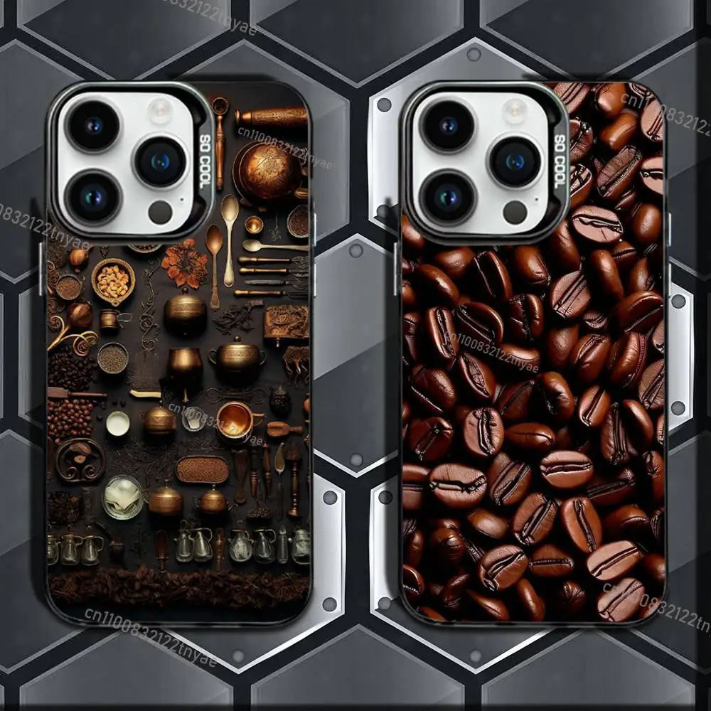

Чехол для телефона с дизайном кофе и кофейных зерен для iPhone 17, 16, 15, 14, 13, 12, 11 Pro Max Plus, цветной градиентный, мягкий, из ТПУ, задняя крышка