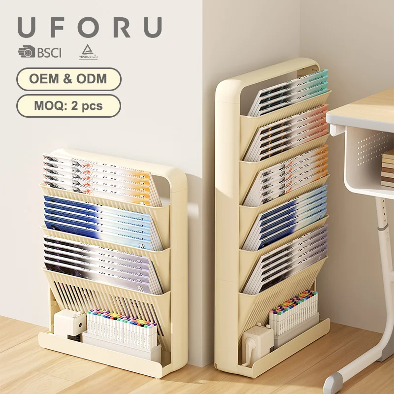 UFORU Dopamin-Studienschreibtisch-Organizer – seitlich montiertes Bücherregal mit großem Fassungsvermögen für Lehrbücher und Zeitschriften