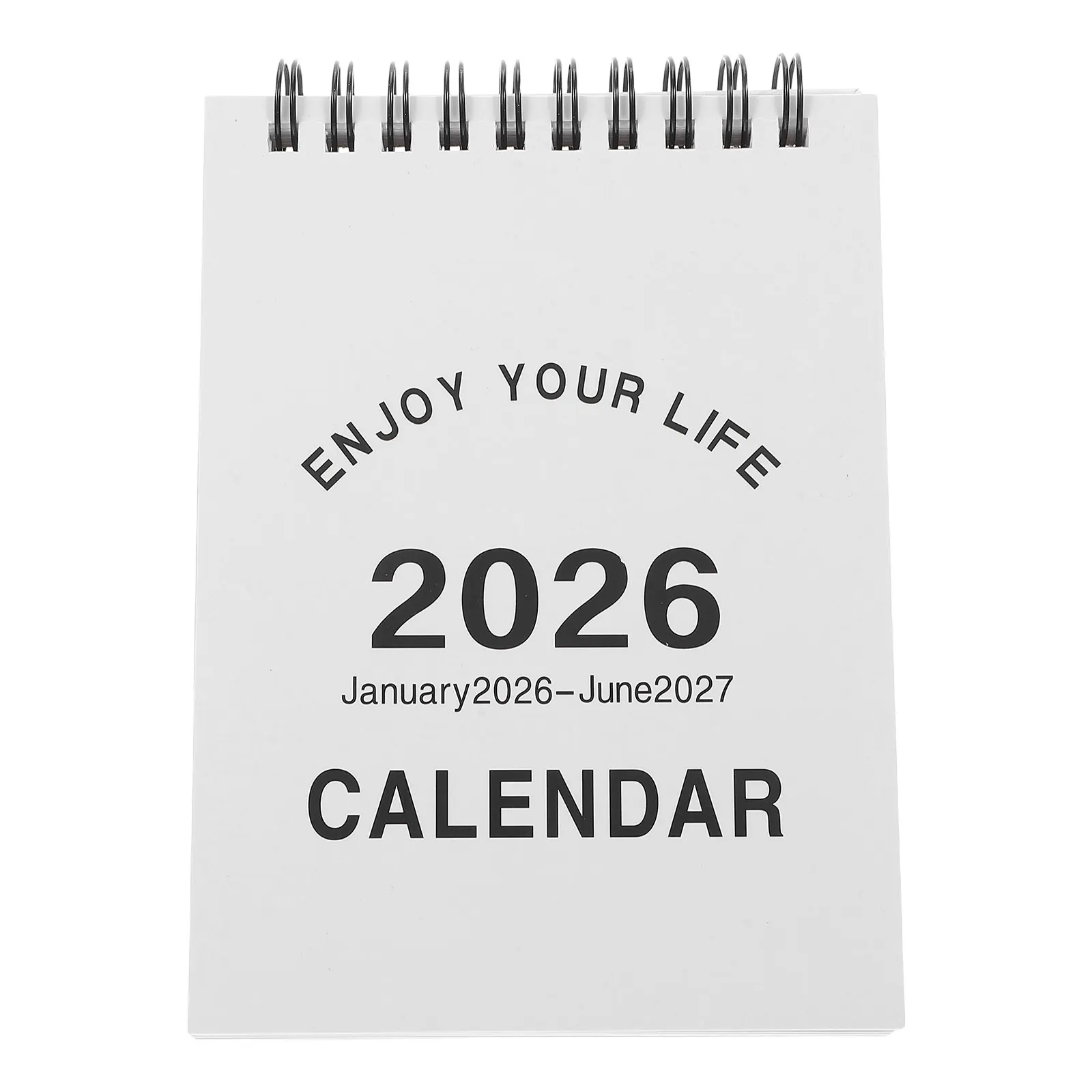 

Настольный календарь на 2026 год, 2 шт., мини, 18 месяцев, с откидными страницами, на спирали, из плотной бумаги, для планирования и заметок