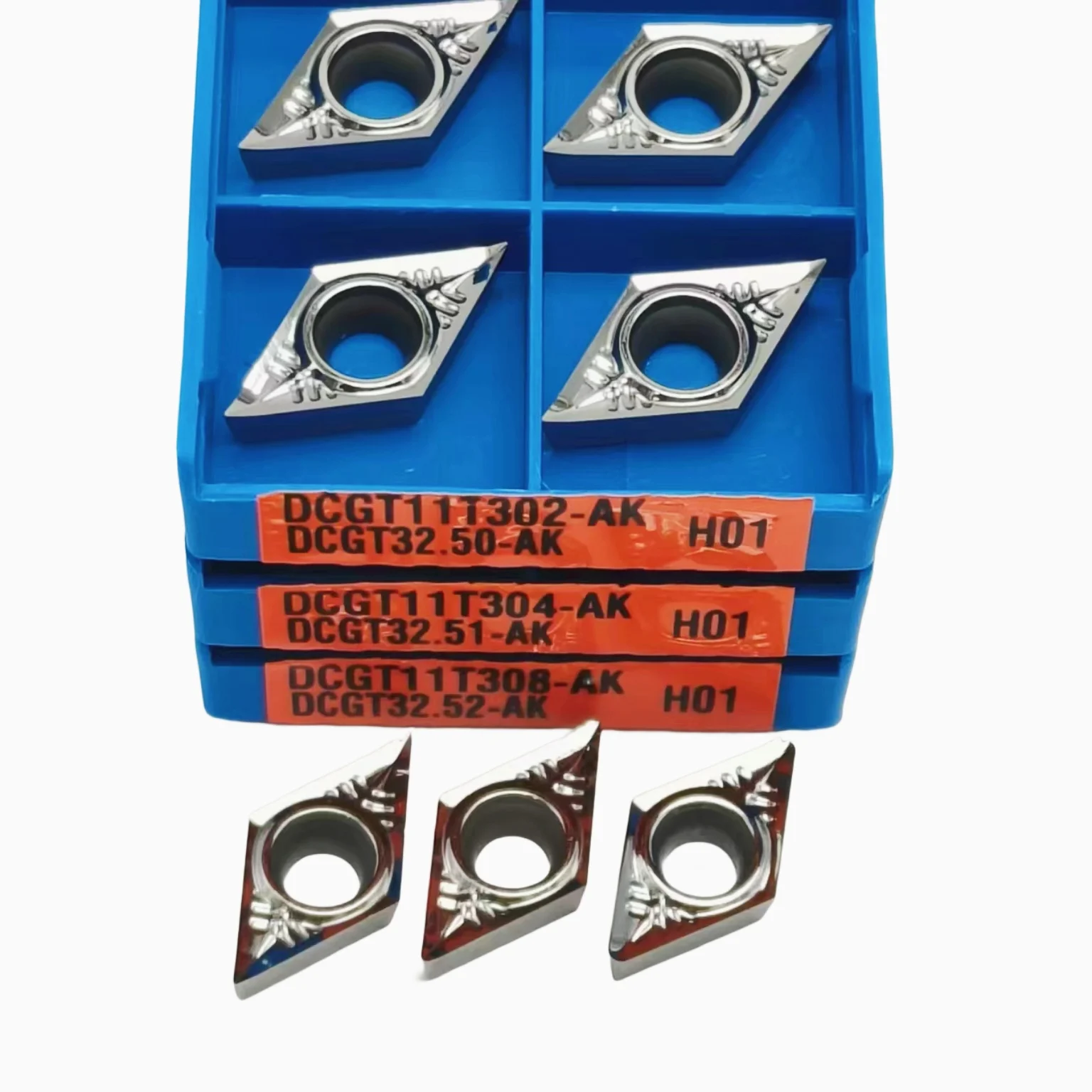 Koesotr 100% DCGT11T302ดั้งเดิม DCGT11T308 DCGT11T304 AK H01กลึงใบมีดกลึงสำหรับอลูมิเนียม