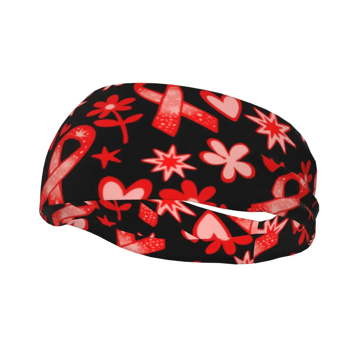 Unisex Sports Sweatband Headband Fitness Workout Cycling Breast Cancer Pattern Hair Accessories