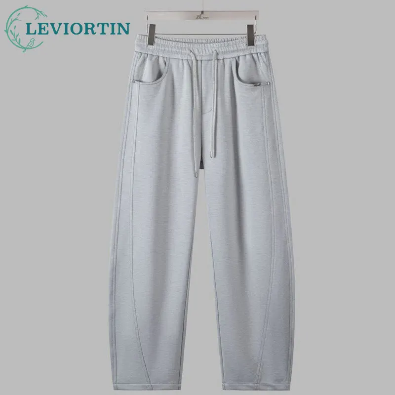 

2025 Autumn new men's casual Japanese curved wide leg pants, fashionable and versatile, trendy brand drawstring sports pants