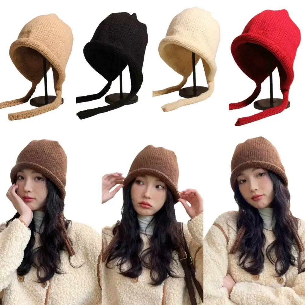 

Big Head Circumference Knitted Woolen Hat Cold Resistant Warm Fitting Ear Protection Hat Simple Design Large Head Circumference