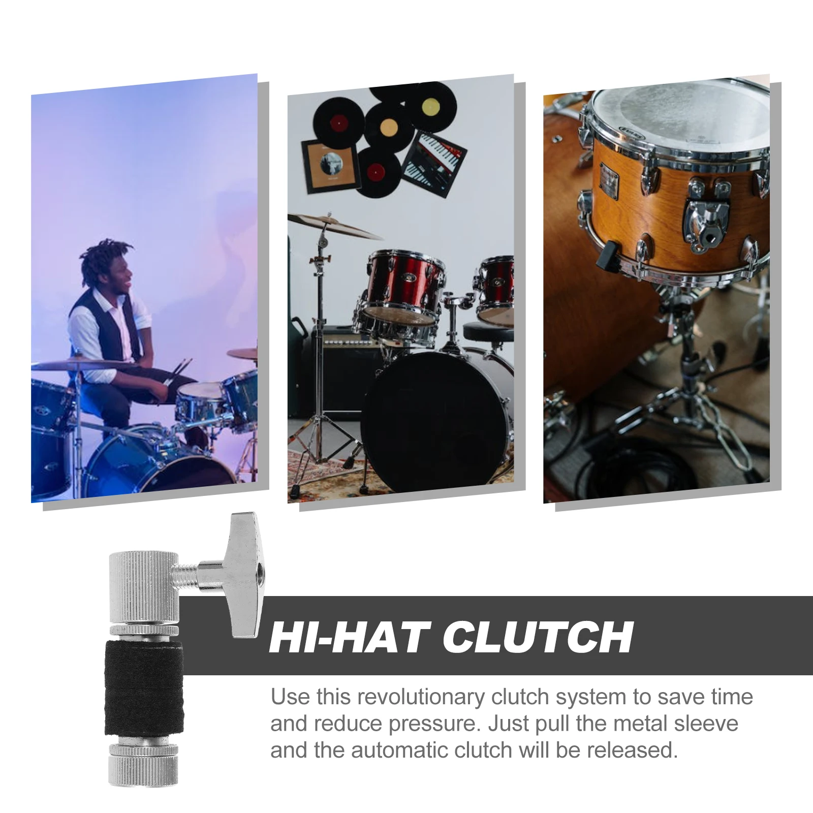 

1pc Hi-Hat Clutch Drum Accessory Metal Percussion Part Quick Release System Easy Setup Disassembly Professional Drum Component