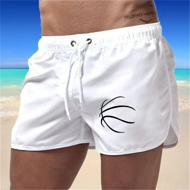 Shorts de natação estampados para homens maiô surf de praia secagem rápida, corrida ao ar livre, moda verão, novo 2024