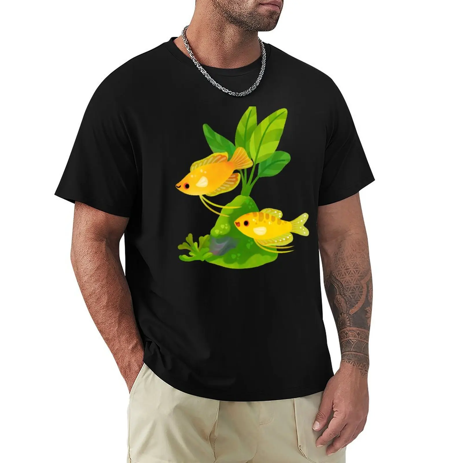 

Fresh water fish and plants - Gourami T-Shirt anime shirt graphics men clothings