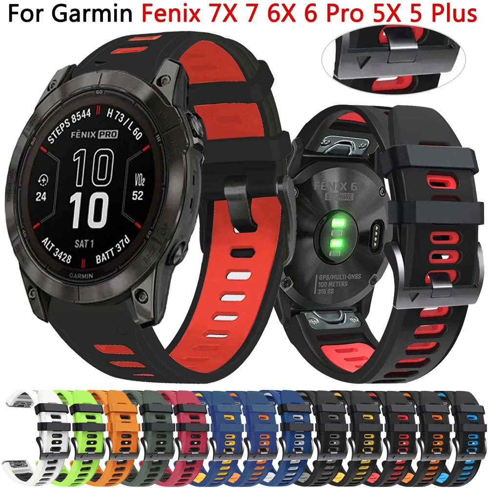 

Silicone Strap 22mm 26mm For Garmin Fenix 7X 7 6X 6 Pro 5X 5 3 3HR 955 Quickfit Watchbands Enduro Epix Gen 2 MK2i Watch Bracelet