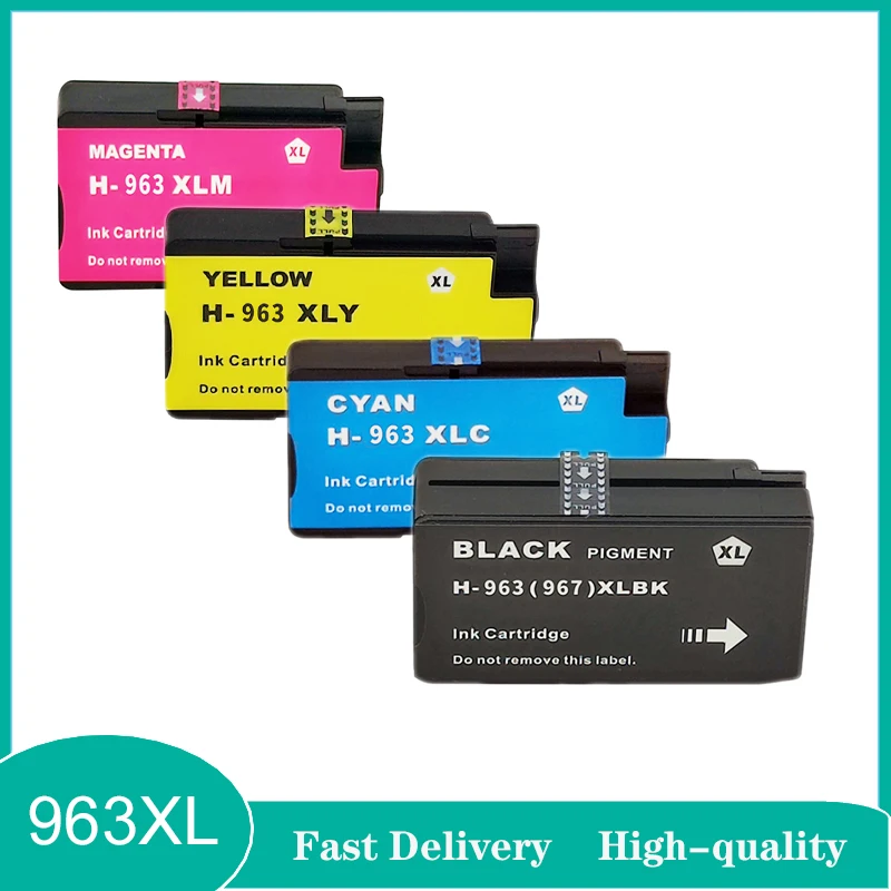 

Vilaxh 4Color for Hp 963XL 963 Inkjet Ink Cartridge for HP OfficeJet 9010 9015 9020 9022 9025 9010 9020 9012 9015 9018 Printer