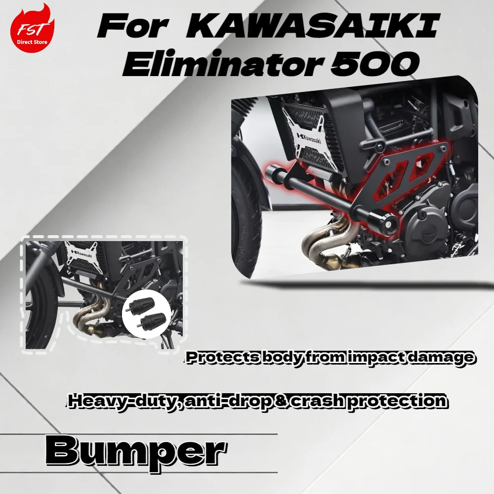 

For Eliminator 500 Anti-Rust Straight Crash Bar, Front Anti-Fall Protection Bar Anti-Collision Frame Parts