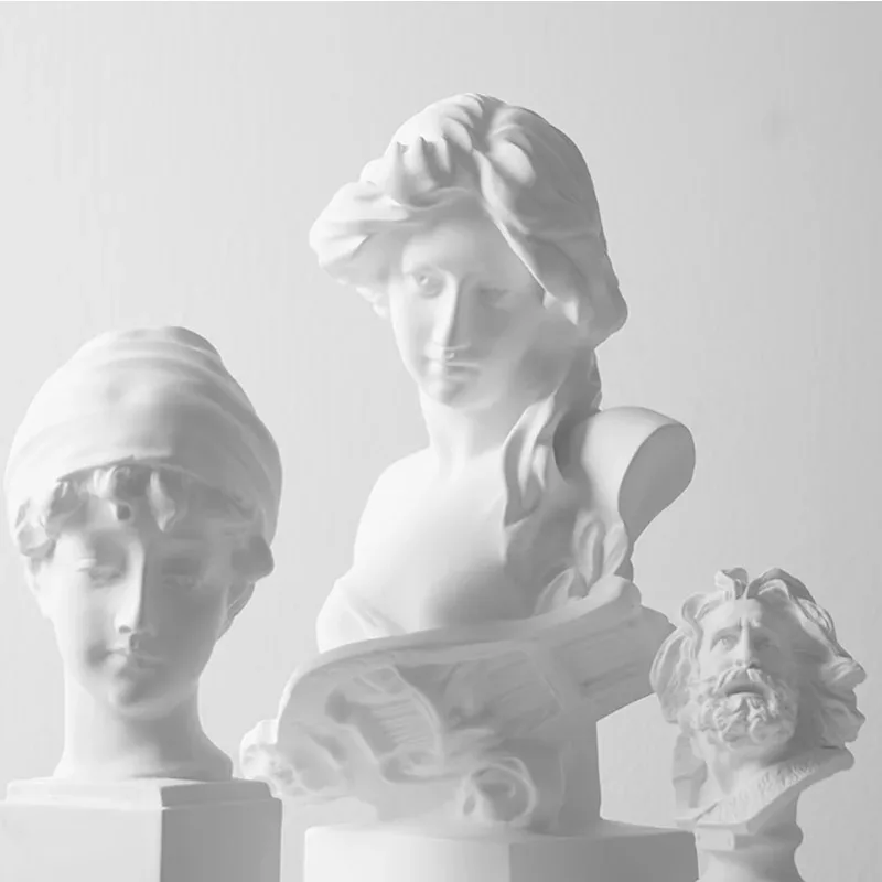 European-style Character Sculpture Ornaments David Plaster Statue Resin Art Head Wine Cabinet Home Living Room Small Decorations