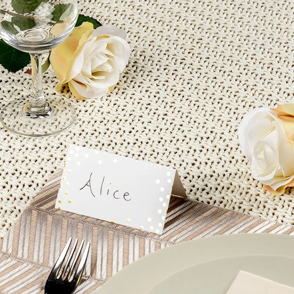 

100Pcs Stylish Gold Foil Table Tent Cards for Wedding Reception Banquet Party Seating Name Cards Table Settings