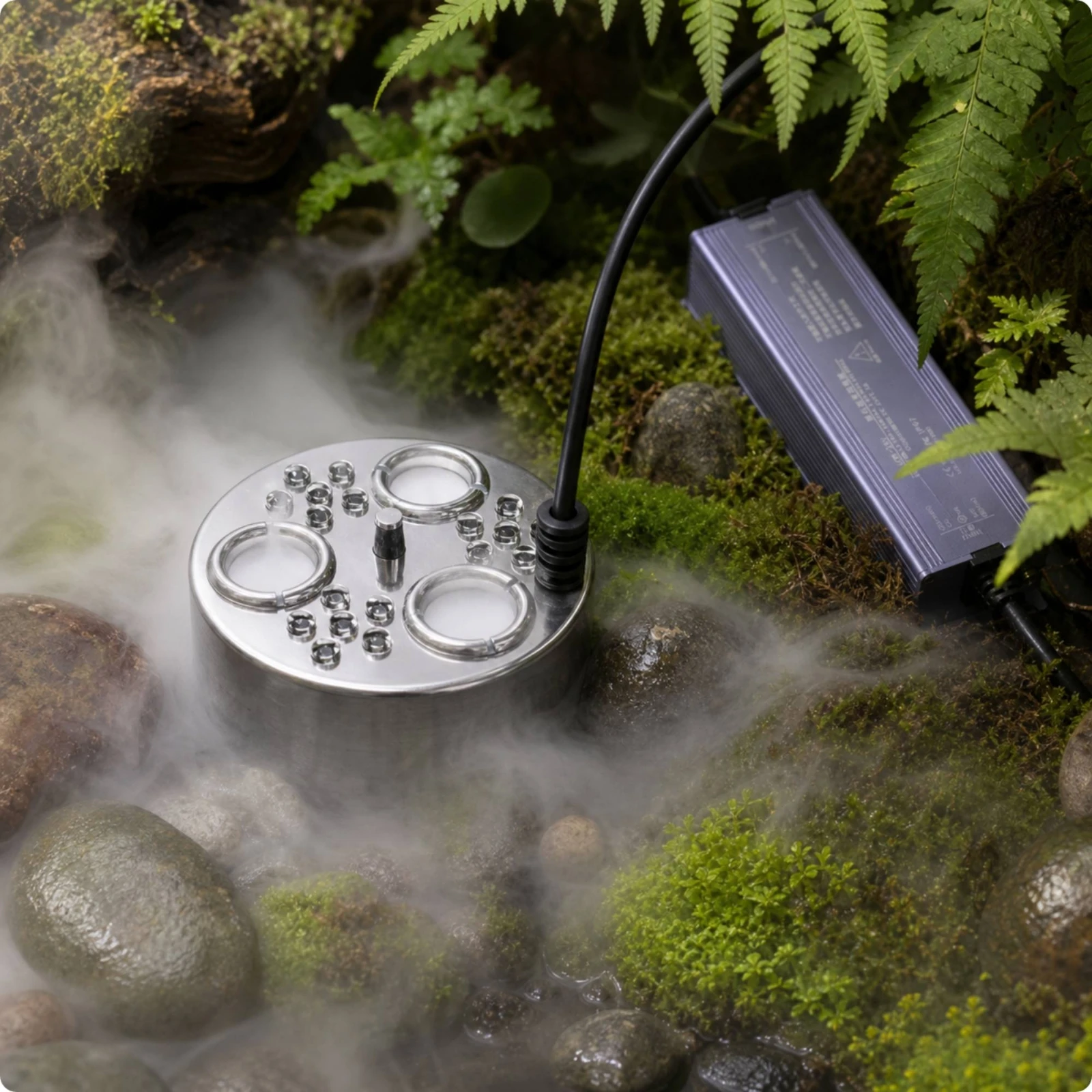 High-Frequency Mist Maker Compact Mist Maker with 3 Heads High-Frequency Fogger High Efficiency Pond Fogger Reliable for Ponds