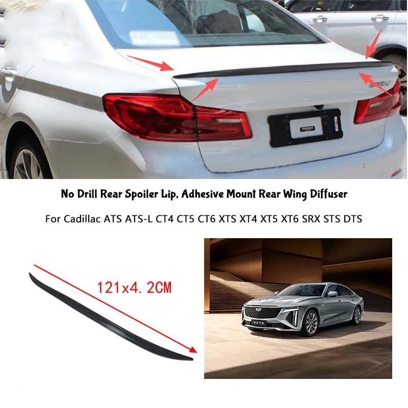For Cadillac ATS ATS-L CT4 CT5 CT6 XTS XT4 XT5 XT6 SRX STS DTS Rear Wing Lip Car Rear Trunk Boot Lip Spoiler Wing