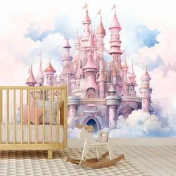 Custom Wall Papers Home Decor Peel and Stick Wallpapers for Living Room Bedroom Decoration Kids Baby Nursery Castle Floral Mural