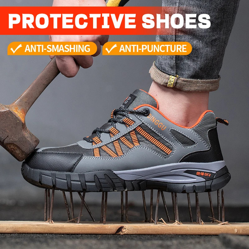 

Comfy Breathable Woven Knit with Shock Absorption and Non-Slip Sole Steel Toed Kevlar Anti Impact