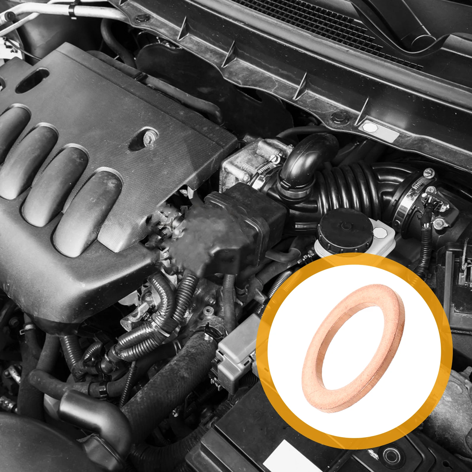 

4pcs Copper Brake Pump Sealing Gasket Durable Precision Wear-Resistant Easy Install Car Parts Auto Repair Compatible With