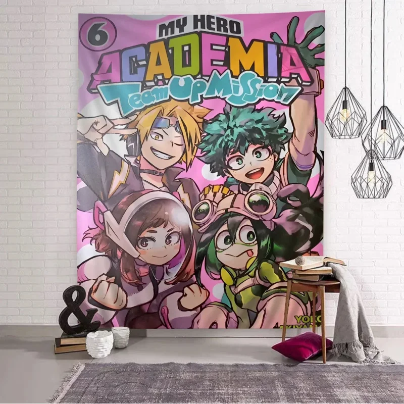 VIKAMA My Hero Academia Deku Anime Tapestry Wall Hanging For Bedroom Dorm Living Room Home Decor Aesthetic Backdrop Cloth view 2