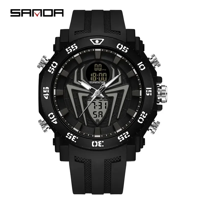 

SANDA 6111 Wristwatch for Male Clock Stopwatch Relogios Masculino Men's Watches Sport Military Quartz Watch 50M Waterproof