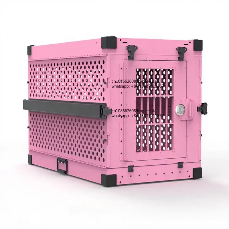Wholesale Aluminum Collapsible Dog Crate Folding Portable Pet Cage Stackable Metal Kennel for Pet Shop Kennel Supplier