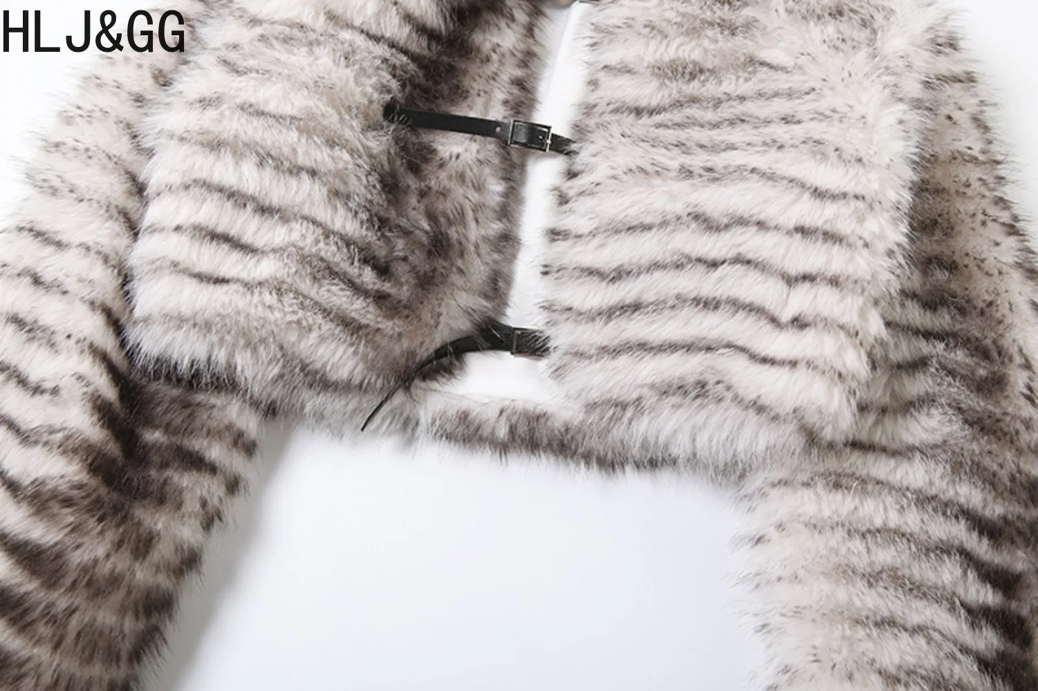 HLJ&GG 秋冬新作 ファー ホロー ジャケット ツーピースセット レディース 長袖 クロップトップ スキニーパンツ セットアップ ファッション ストリートウェア