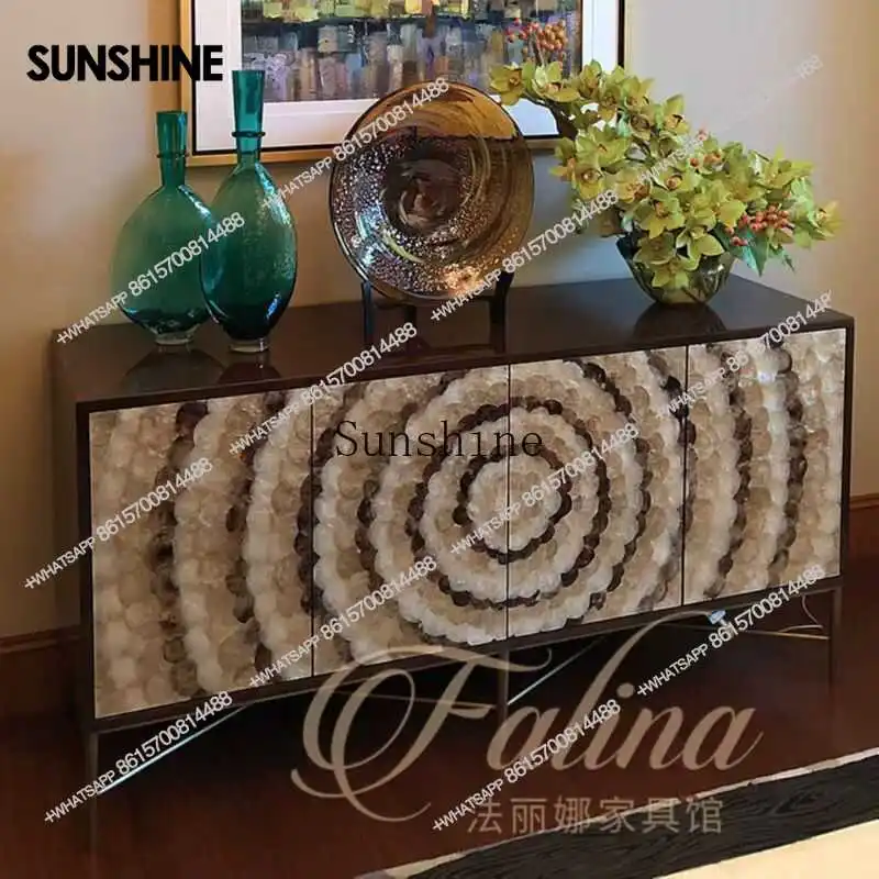 Modern home shoe cabinet metal shell high decorative cabinet French furniture