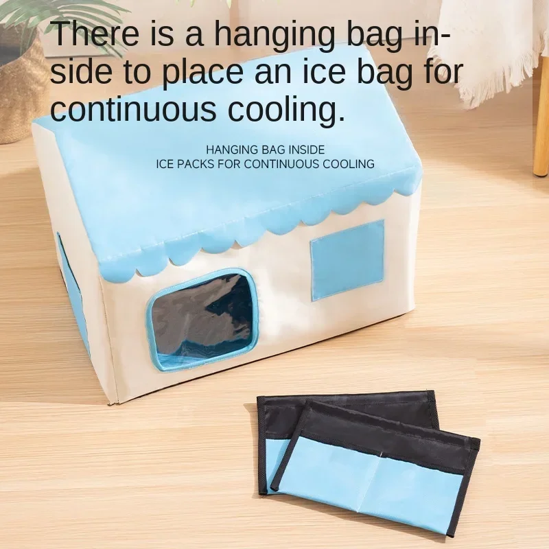 Cat Air Conditioning Room Summer Cat Nest Igloo Cooling Device Closed Insulation Cat House Pet Nest for All Seasons