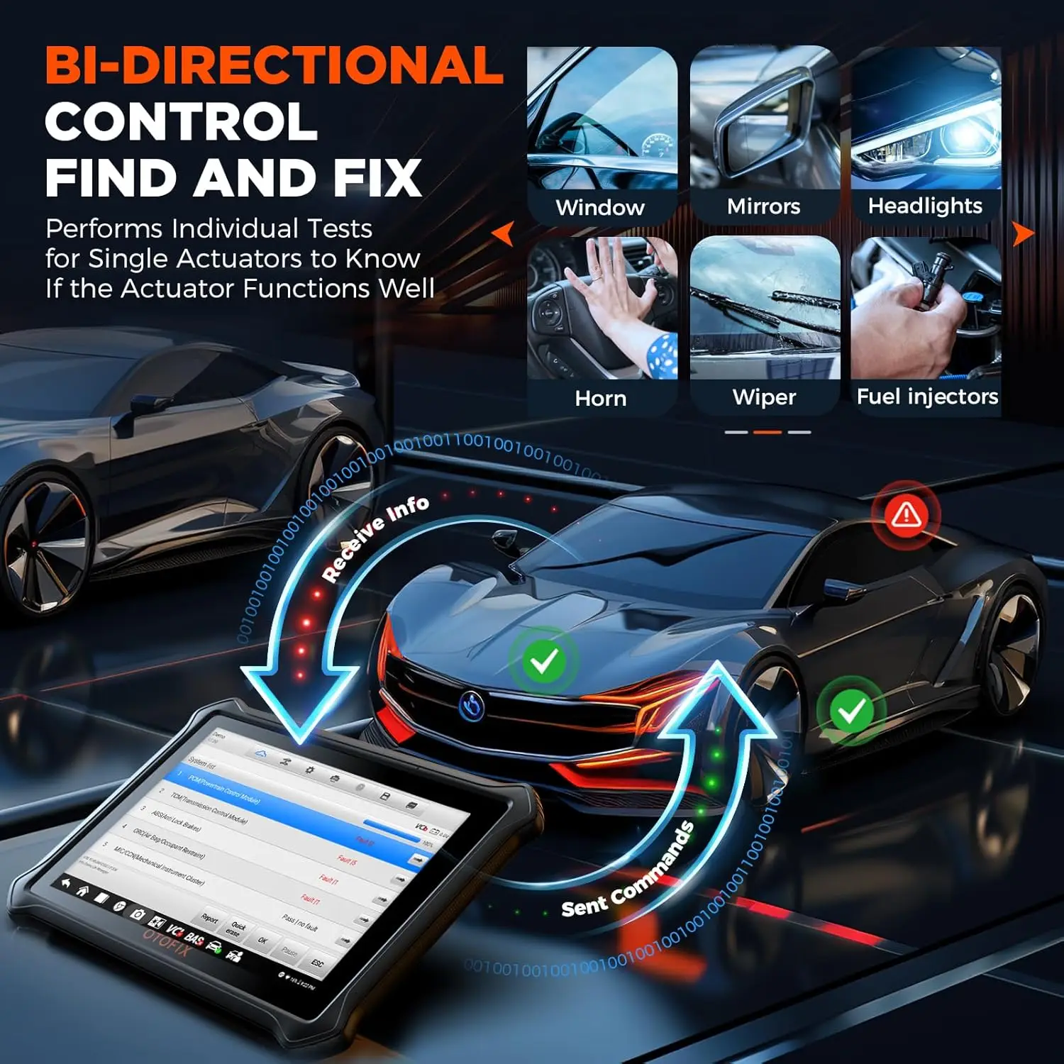 OTOFIX D1 LITE OBD2 Scanner outil de Diagnostic de voiture Bluetooth contrôle bidirectionnel sans fil OBD outil de numérisation automobile Test actif