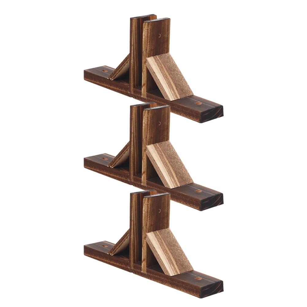 

3 Pcs Solid Wood Fence Base for Small Fence Kit Garden Support Anti Wind Stable Easy Install Railing Lattice Gate