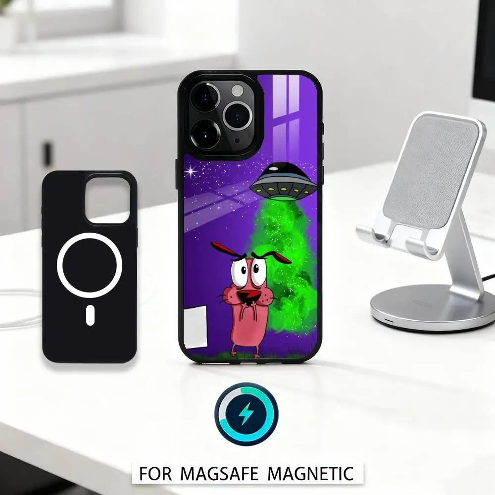 Courage The C-CowardlyS Dog Phone Case For iPhone 17,16,15,14,13,12,Pro,Max For Magsafe Magnetic Wireless Charging