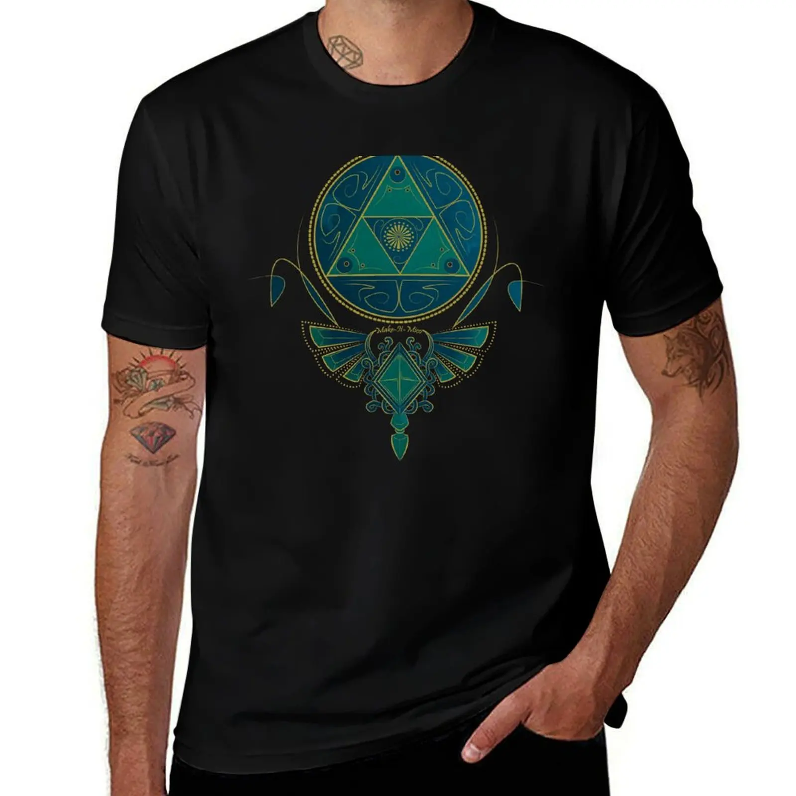 ~Blue Wisdom~ T-Shirt Large Size Soft Cotton T-Shirt