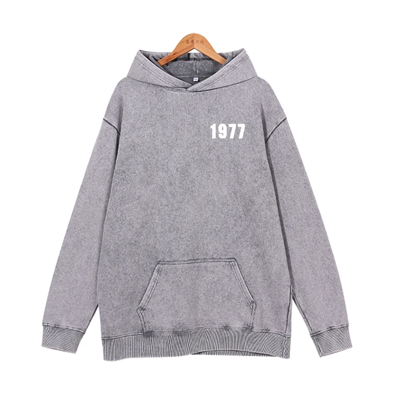 United States 1977 Hoodies Men Fashion Letter Graphic Printed Sweatshirts Women Cool Casual Harajuku Streetwear Pullover