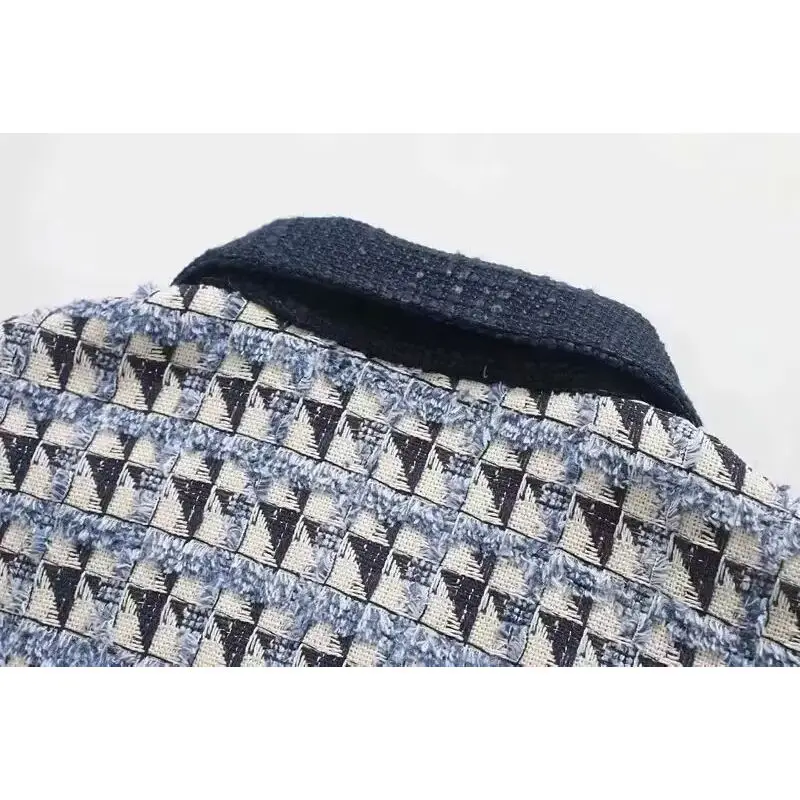 Faionable décontracté diamant motif laine manteau nouveau automne hiver vêtements pour femmes trajet Sle Polyester Fiber 00%