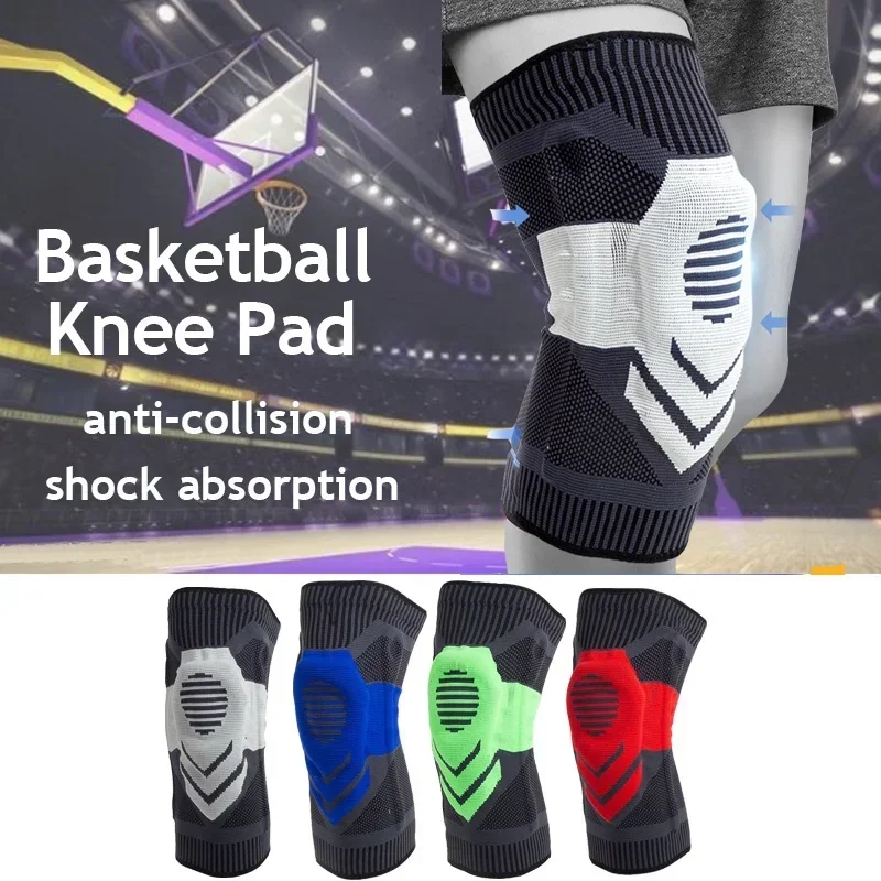 

1PC Sports Knee Pad Men Pressurized Elastic Knee Support Fitness Gear Basketball Volleyball Brace Protector