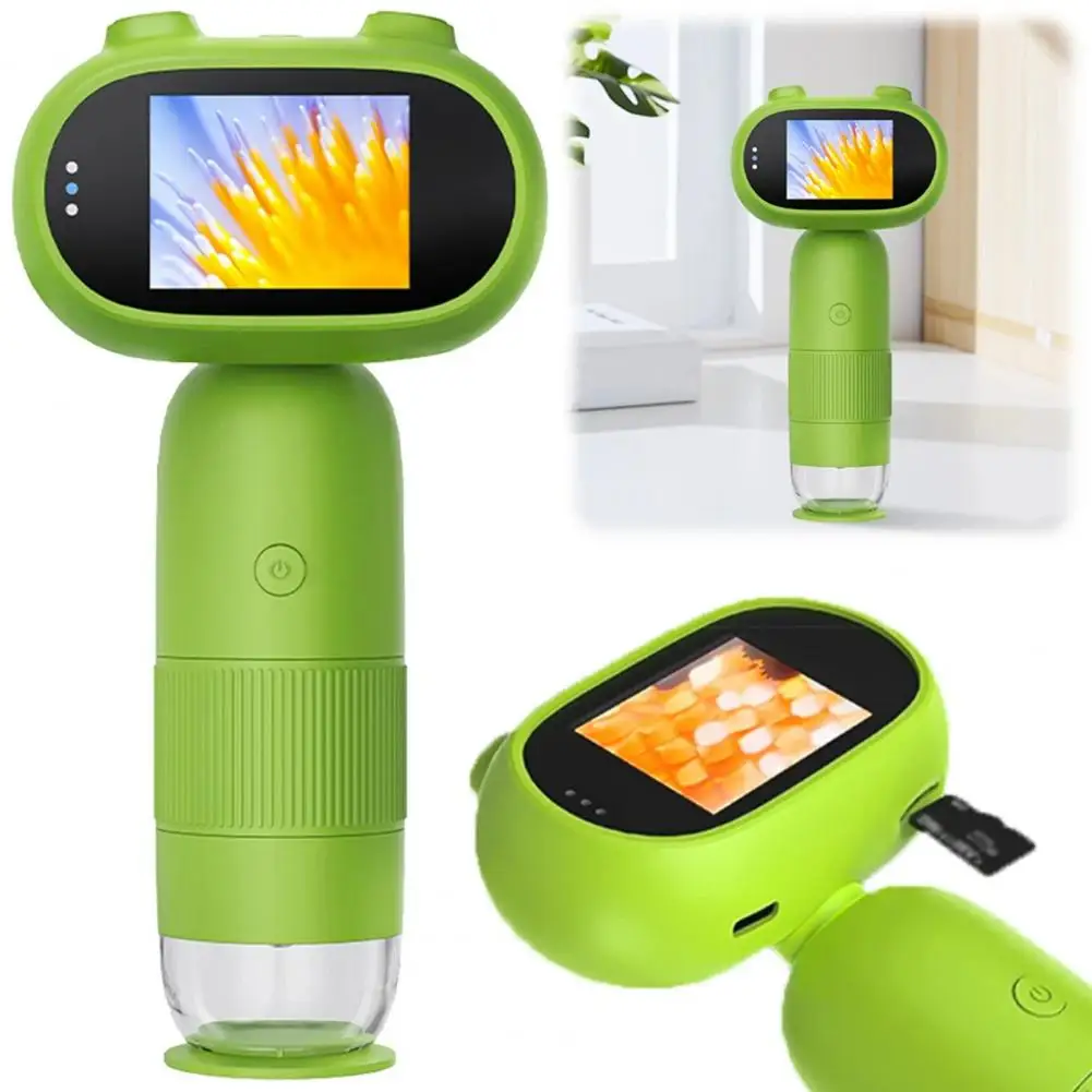 Kit de microscópio educacional para crianças, microscópio digital portátil com display ips de 2,0 polegadas, 200 megapixels, digital para biológico
