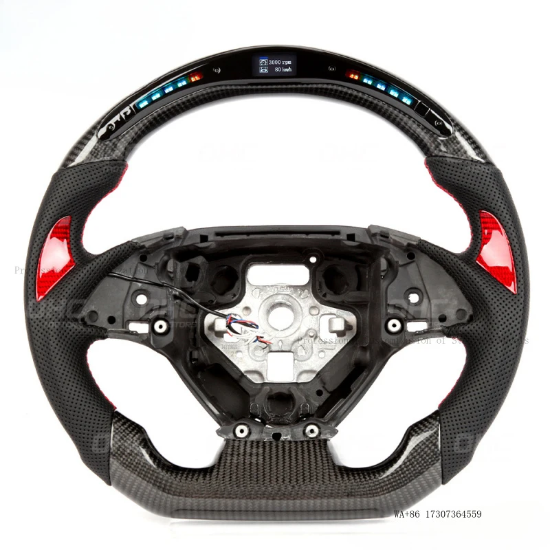 Suitable for Chevrolet Camaro and Corvette LED real carbon fiber sports car steering wheel modification
